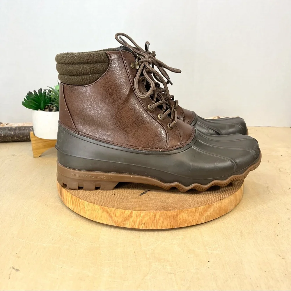 Sperry Men’s Thinsulate Duck Boots Brown Size 10 Waterproof Winter